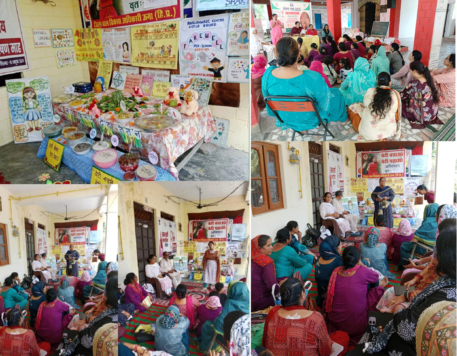 Awareness camps were organized in Kotla Khurd and Bhadolian Khurd as part of the Nutrition Campaign.